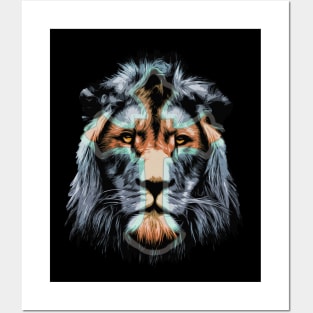 Lion Cross Vector Graphic Design v4. Posters and Art